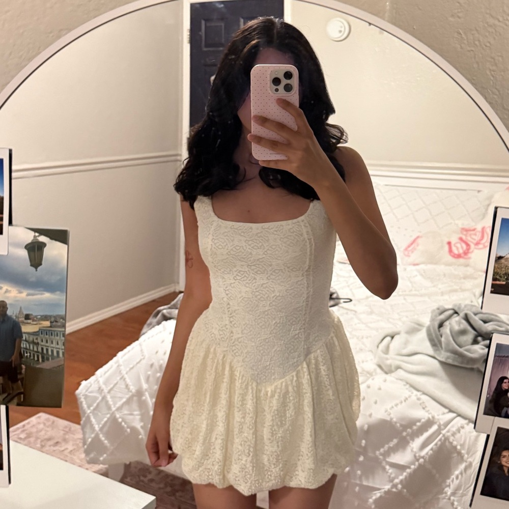Windsor Cream Lace Mini Dress